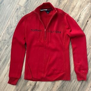 Tommy Hilfiger Red Women's Zip-Up Sweater
